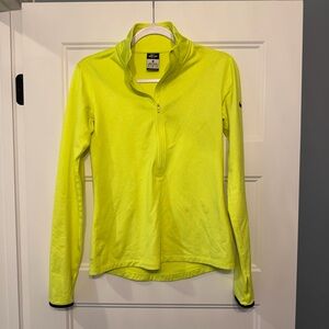 Nike Women's Neon Yellow Half-Zip Athletic Pullover